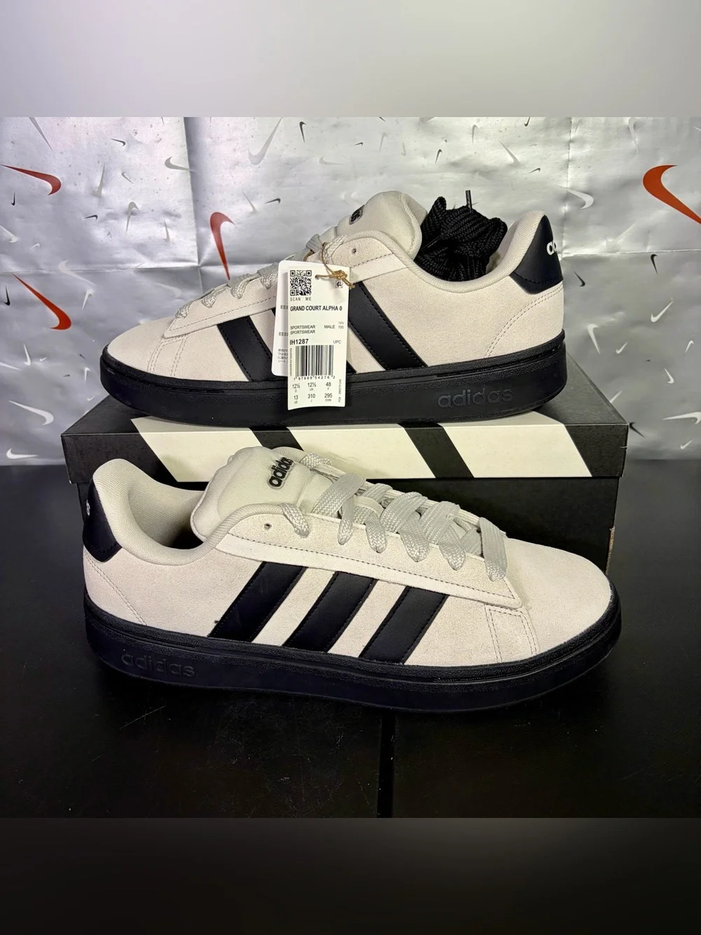 Size 13 - Adidas Grand Court Alpha 00’s 'Grey / Black' Sneakers / IH1287